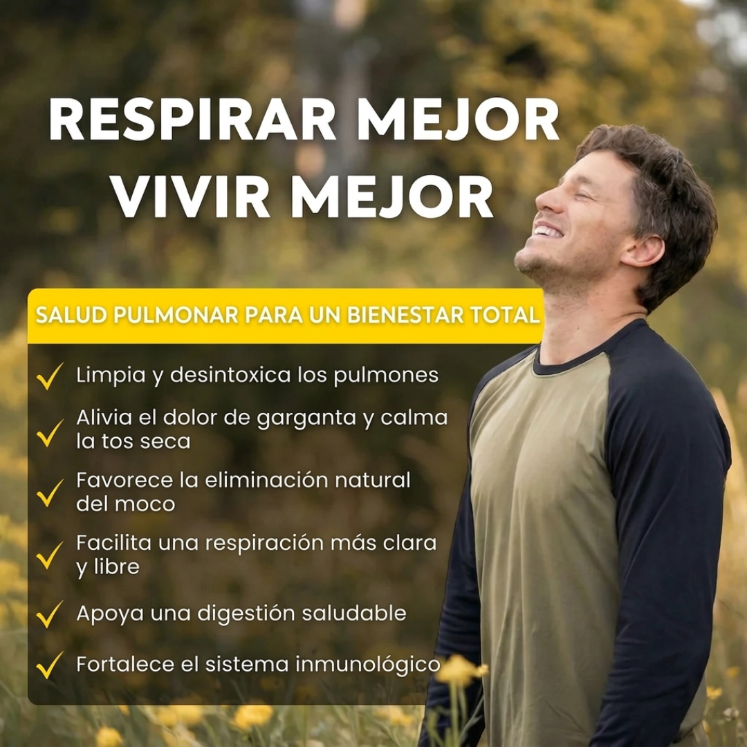Detox pulmonar 3 en 1 (mocos, toxinas y vías respiratorias)